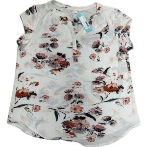 Fun2Fun Floral Short Sleeve Blouse | Size XL | NWT